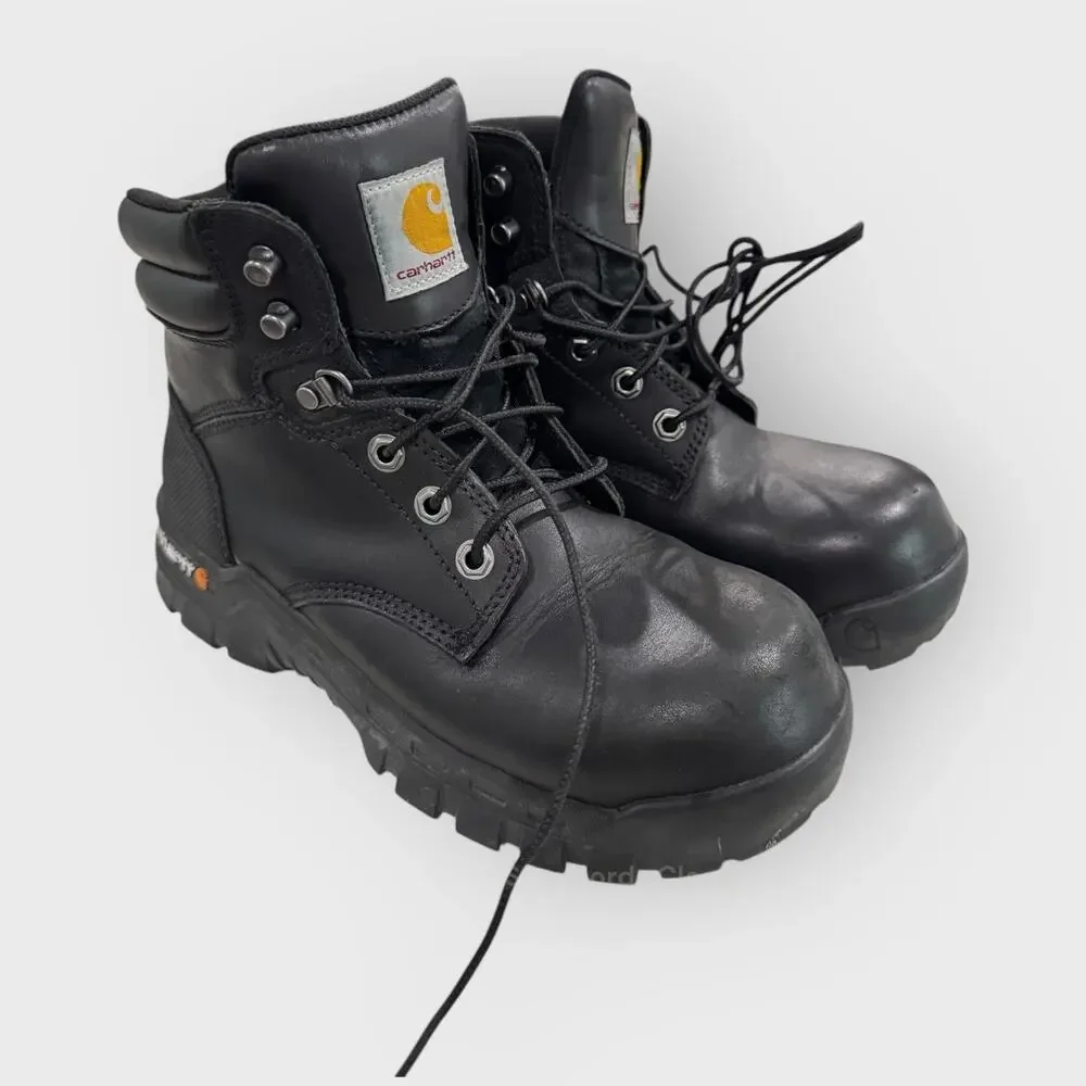 Carhartt Black Leather Lace Up Boots US 8 Heavy Duty Gorpcore